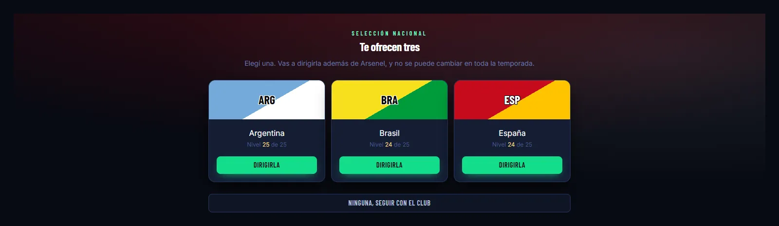 Te ofrecen tres — La oferta de selecciones